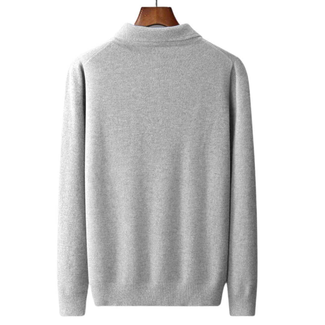 Grey Long Sleeve Polo