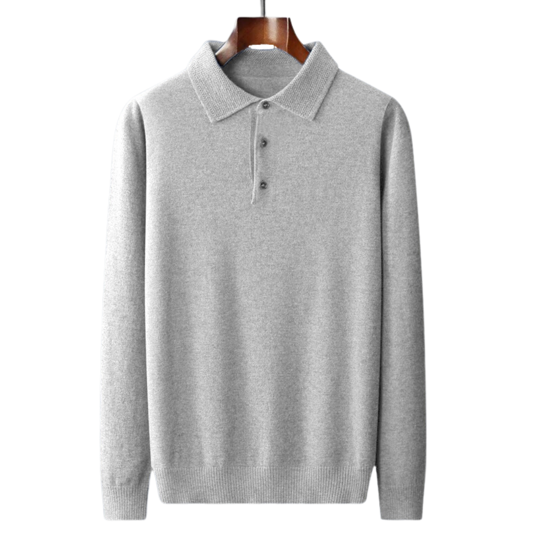 Grey Long Sleeve Polo