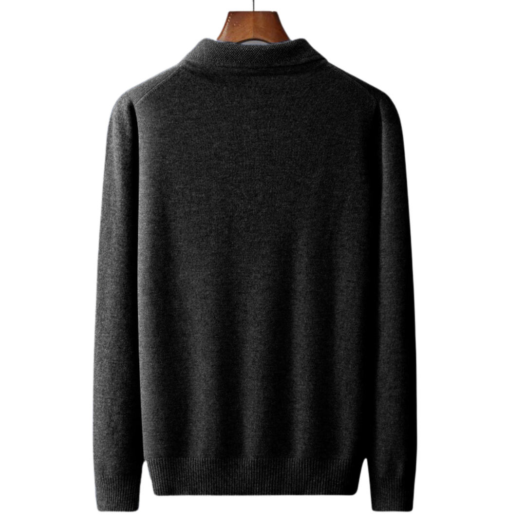 Black Long Sleeve Polo