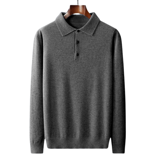 Dark Grey Long Sleeve Polo