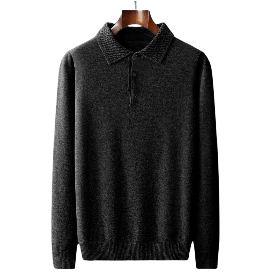 Black Long Sleeve Polo