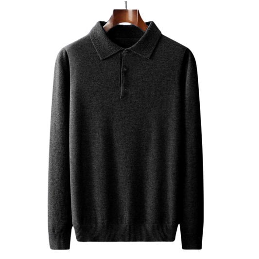 Black Long Sleeve Polo